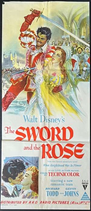 The Sword And The Rose Poster Daybill Original 1953 Hand Litho RKO