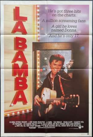 La Bamba Movie Poster Original One Sheet 1987 Lou Diamond Phillips Ritchie Valens