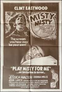 Play Misty For Me Poster Original One Sheet 1971 Re-Release Clint Eastwood