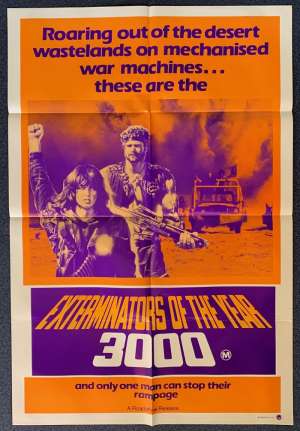 Exterminators Of The Year 3000 Poster Original One Sheet 1983 Aka Death Warriors