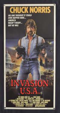 Invasion USA Movie Poster Original Daybill 1985 Chuck Norris Richard Lynch