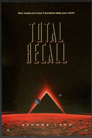 Total Recall Poster Original One Sheet Teaser Art 1990 Schwarzenegger