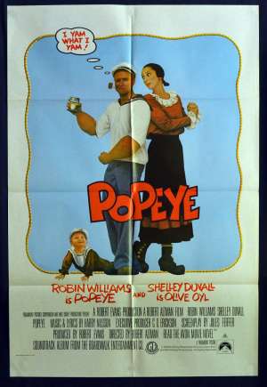 Popeye 1980 One Sheet Movie Poster Robin Williams Shelly Duvall Robert Altman