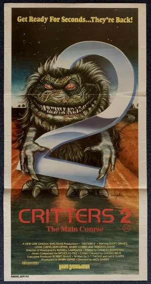 Critters 2 The Main Course Poster Original Daybill 1988 Scott Grimes Soyka Art
