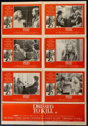 Dressed To Kill Poster Original Photosheet Rare 1980 Michael Caine Brian De Palma