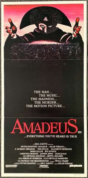 Amadeus Poster Original Daybill 1984 Milos Forman Mozart