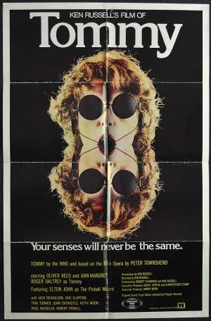 Tommy 1975 One Sheet Movie Poster The Who Ken Russell Ann Margaret Eric Clapton Elton John Rock Opera