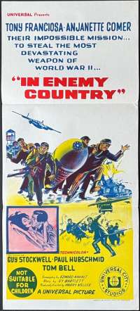 In Enemy Country Poster Original Daybill 1968 Guy Stockwell Anthony Franciosa