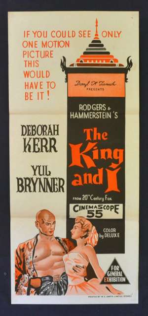 The King and I 1956 original Daybill movie poster Yul Brynner Deborah Kerr