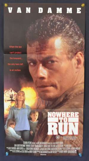 Nowhere To Run movie poster Daybill Jean-Claude Van Damme Rosanna Arquette