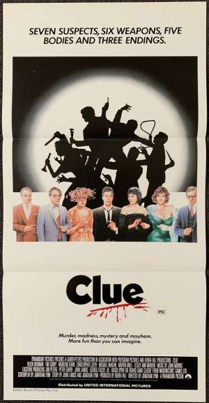Clue Poster Original Daybill 1985 Tim Curry Madeline Kahn Jonathan Lynn