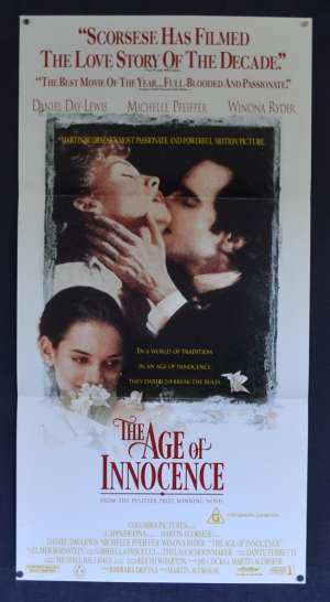 The Age Of Innocence Movie Poster Original Daybill 1993 Daniel Day-Lewis Michelle Pfeiffer