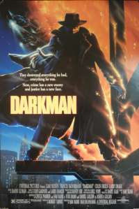 Darkman Movie Poster Original One Sheet 1990 Liam Neeson Sam Raimi