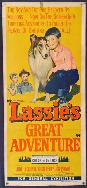 Lassie&#039;s Great Adventure Daybill Movie Poster Original 1963 June Lockhart