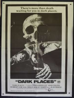 Dark Places Poster One Sheet Original 1973 Christopher Lee Horror Rare