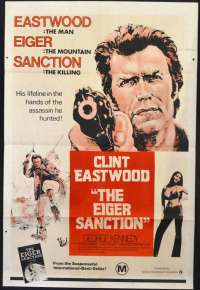 The Eiger Sanction Poster Original One Sheet 1970&#039;s Re-Issue Clint Eastwood