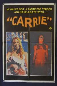 Carrie Poster Original Promtional Size 1976 Sissy Spacek John Travolta Stephen King