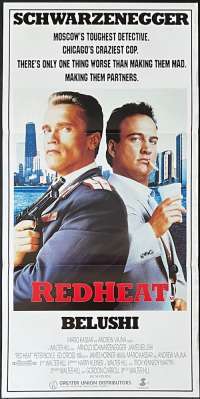 Red Heat Movie Poster Daybill Schwarzenegger Belushi