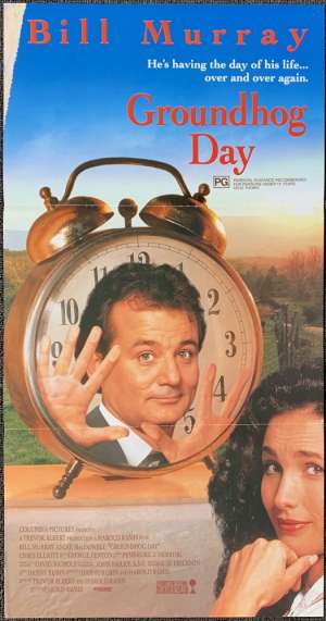 Groundhog Day Movie Poster Daybill Bill Murray Andie Macdowell Harold Ramis