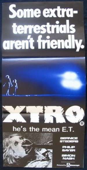 Xtro 1982 movie poster Daybill Bernice Stegers Phillip Sayer Horror Abduction