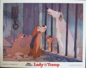 Lady And The Tramp Lobby Card Disney 1980 Re-Issue