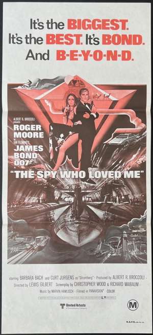 The Spy Who Loved Me Poster Daybill Second Printing Release 1977