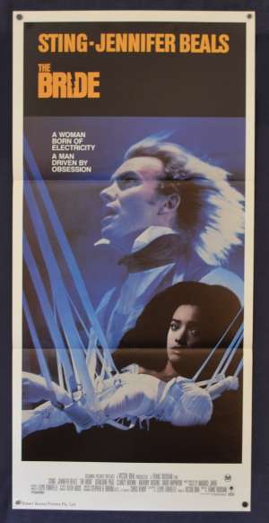 The Bride Movie Poster Original Daybill 1985 Sting Jennifer Beals Frankenstein