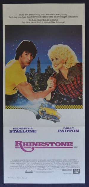 Rhinestone Poster Original Daybill 1984 Sylvester Stallone Dolly Parton