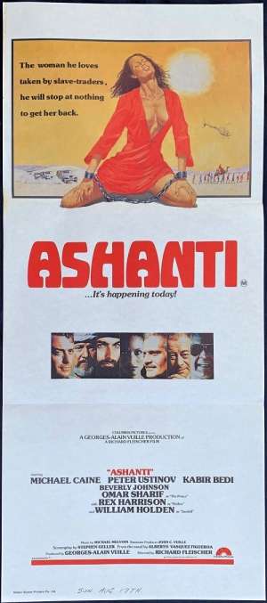 Ashanti Poster Original Daybill 1979 Michael Caine Omar Sharif