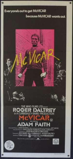 McVicar Poster Original Daybill 1980 Roger Daltrey The Who