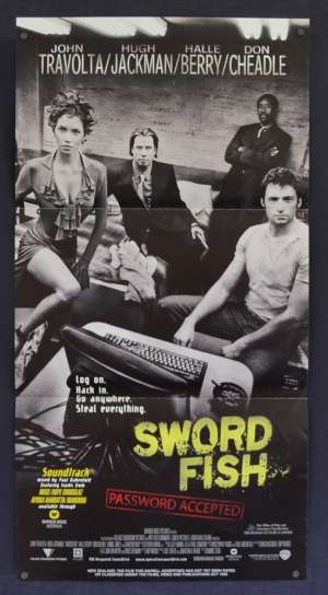 Swordfish 2001 Daybill Poster Halle Berry Topless Hugh Jackman John Travolta