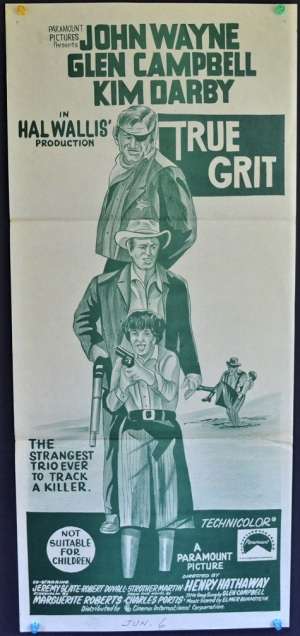 True Grit Poster Original Daybill 1969 John Wayne Glen Campbell