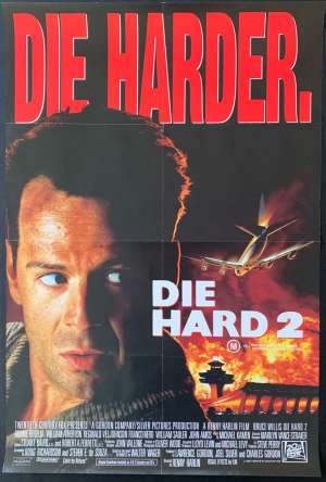 Die Hard 2 Movie Poster Original One Sheet 1990 Bruce Willis Bonnie Bedelia