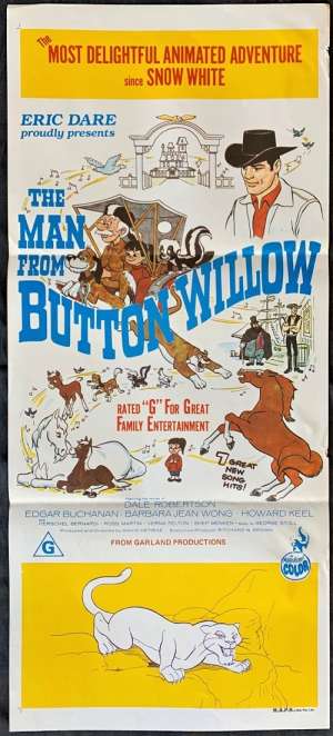 The Man From Button Willow Poster Original Daybill 1965 Dale Robertson
