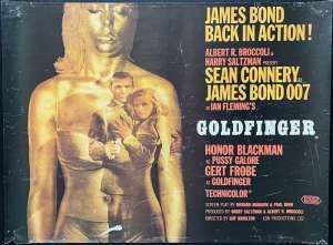 Goldfinger Poster UK Commercial Reprint 1980&#039;s Sean Connery 007