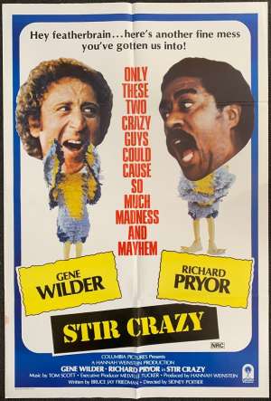 Stir Crazy Poster Original One Sheet 1980 Gene Wilder Richard Pryor