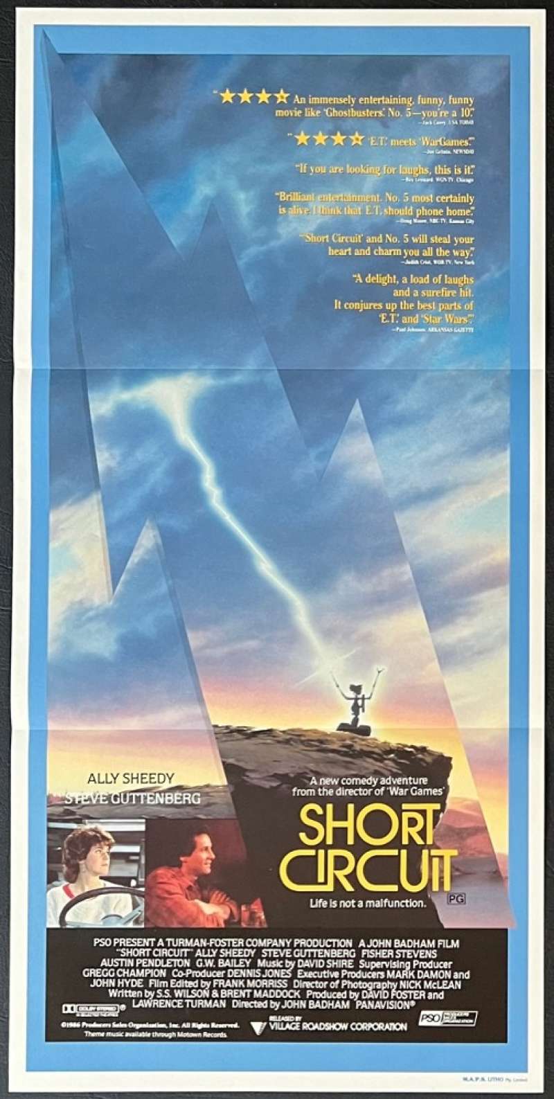 All About Movies - Short Circuit Poster Original Daybill 1986 Ally Sheedy  John Alvin Artwork