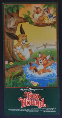 The Fox And The Hound Movie Poster Original Daybill Disney 1989 RI