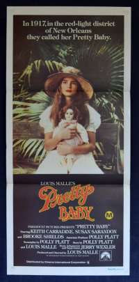 Pretty Baby 1978 Daybill Movie Poster Brooke Shields Louis Malle Susan Sarandon Nudity