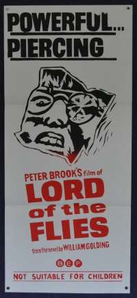 Lord Of the Flies 1963 Poster Daybill RARE Duo Tone Peter Brook Horror Savages