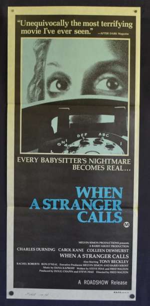 When A Stranger Calls Movie Poster Original Daybill 1979 Carol Kane Charles Durning