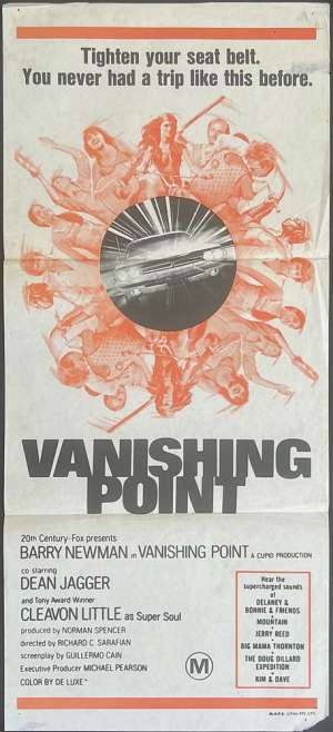 Vanishing Point Poster Daybill Original Ultra Rare 1970s Re-Issue