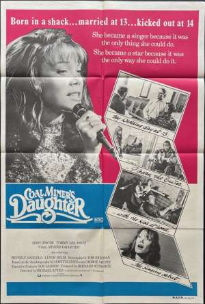 Coal Miner&#039;s Daughter Poster Original One Sheet 1980 Sissy Spacek Loretta Lynn