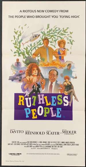 Ruthless People Poster Original Daybill 1986 Danny DeVito Bette Midler Helen Slater