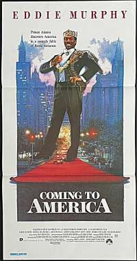 Coming To America Poster Original Daybill 1988 Eddie Murphy Drew Struzan Art