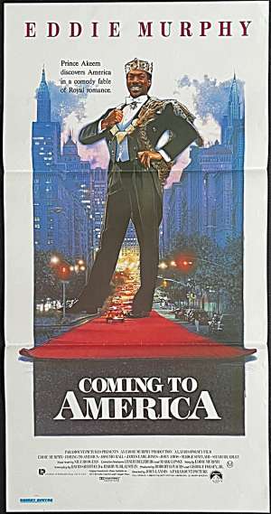 Coming To America Poster Original Daybill 1988 Eddie Murphy Drew Struzan Art