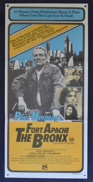 Fort Apache The Bronx Poster Paul Newman Vintage Daybill