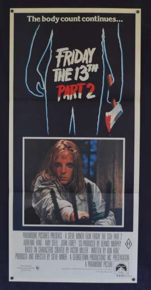 Friday The 13th Part 2 1981 Daybill movie poster Slasher Horror Adrienne King