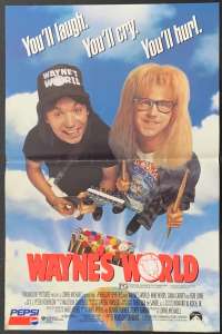 Waynes World Poster Original Daybill 1992 Mike Myers Dana Carvey Party On!