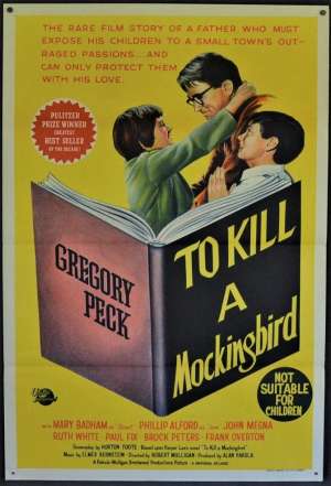 To Kill A Mockingbird Poster Original One Sheet 1962 Gregory Peck Robert Mulligan